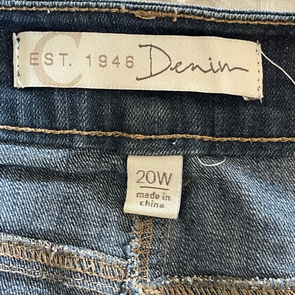 Cato Button-Front Dark Wash Long Denim Skirt - Women size 20W - Picture 3 of 5